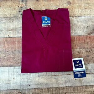 Adar burgundy unisex gender neutral scrub top -L